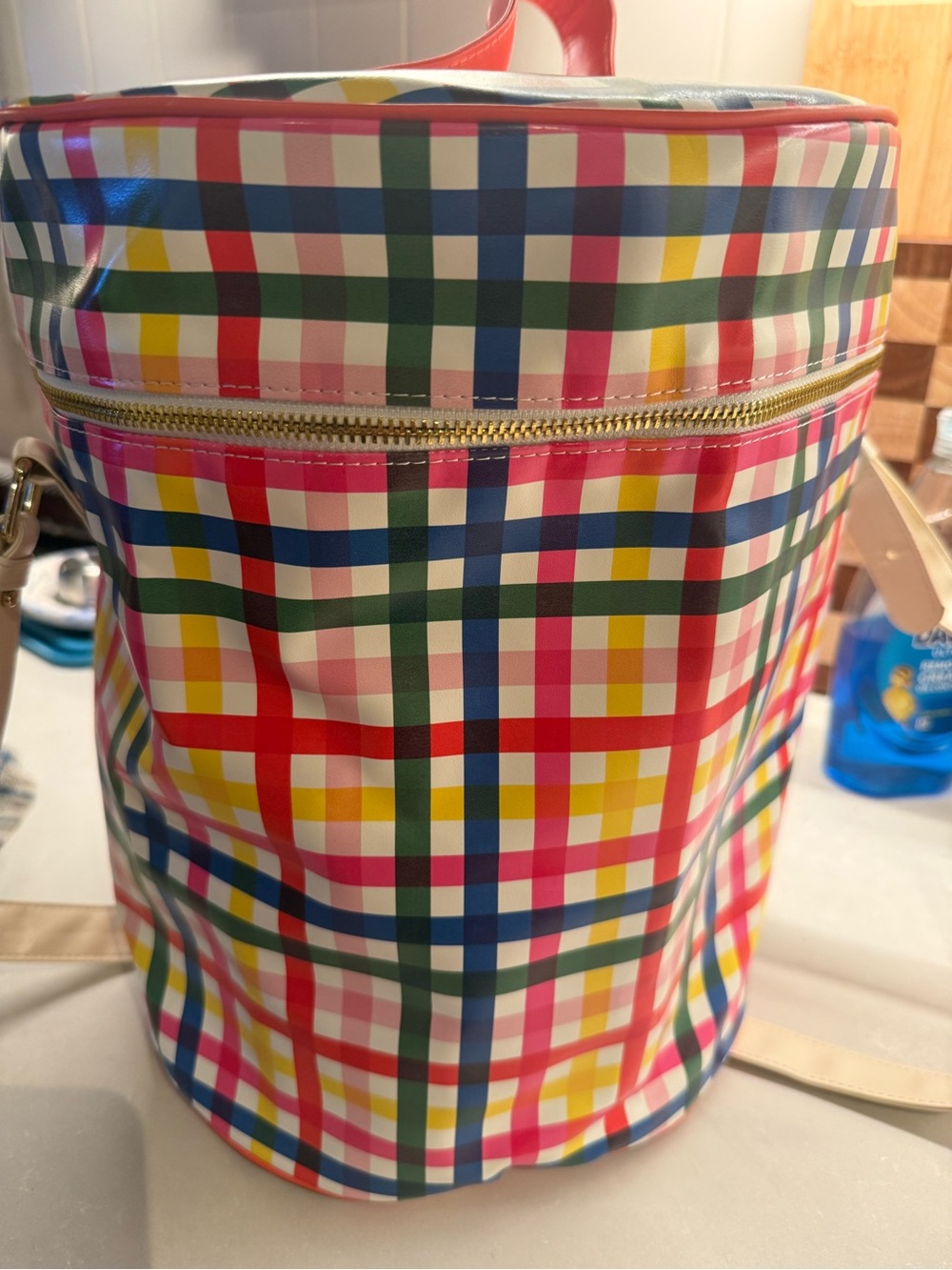 ban.do Multicolor Plaid Bucket Bag Cooler